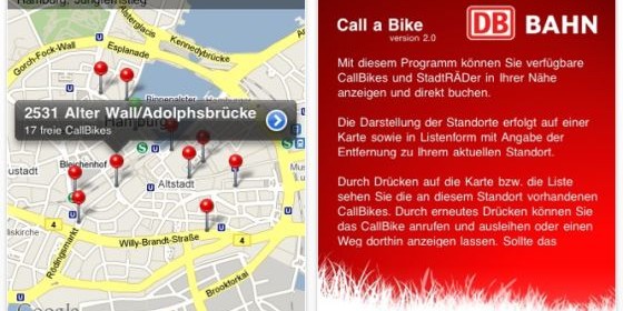 Mit der App Call-a-Bike für Dein iPhone und iPod Touch weißt Du wo das nächste Rad zu finden ist