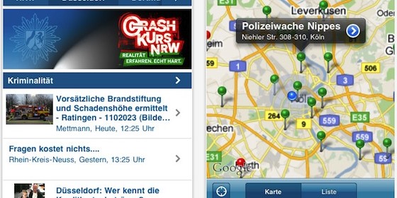 Mit der App Polizei NRW für iPhone und iPad immer sicher unterwegs in NRW