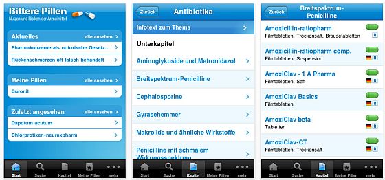 Der Aufsteiger des Tages: Bittere Pillen jetzt als iPhone, iPad und iPod Touch App verfügbar