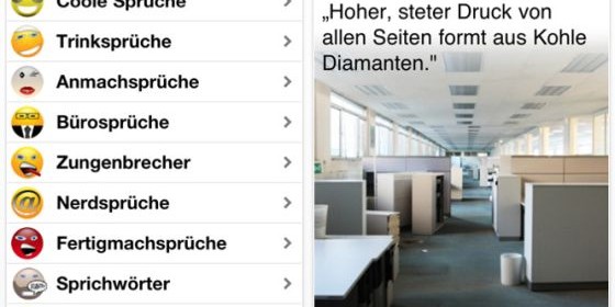Coole Sprüche App für iPhone, iPod Touch und iPad Screenshot