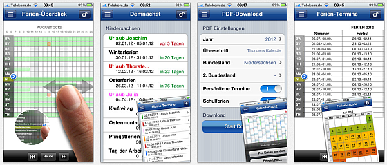 Ferien-Kalender für iPhone und iPad Screenshots